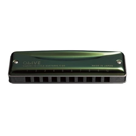 Olive 10-Hole Diatonic Harmonica - C