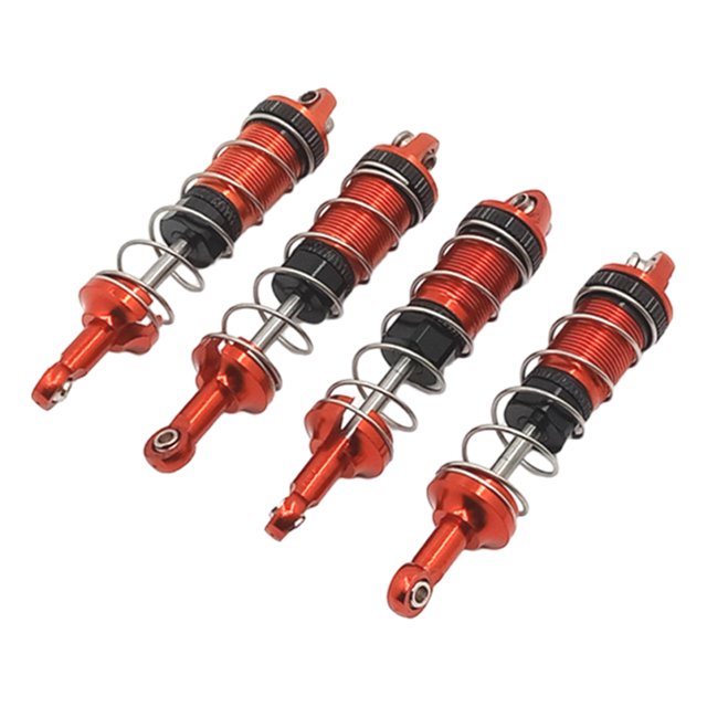 Bewildely 4 Uds. Amortiguador trasero delantero de aleación de aluminio 1/12 para pieza de coche MN D90 RC accesorios de coche RC piezas de Kits de construcción modelo Rojo