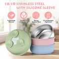 thumbnail image 2 of Vesteel Stainless Steel Kids Bowls with Suction, 3-Piece Suction Plates & Bowls for Toddlers, Removable Silicone Shell & Dishwasher Safe, Blue/Green/Pink, 2 of 8