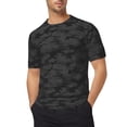 thumbnail image 2 of ZHOGXU Male T Shirt Summer Short Sleeved Crew Neck Camouflage Print Workout Sports Breathable Top For Outdoor Activities,Black,S, 2 of 7