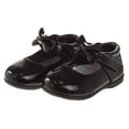 thumbnail image 5 of Josmo Baby Girls Mary Jane Flats with Bow Detail: Non, Slip Sole Wedding Flower Girls Shoes (Little Kid), Black Patent, 7, 5 of 7