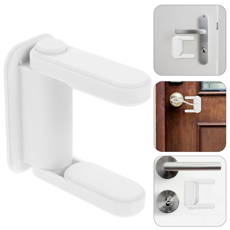 FRCOLOR Door Lock For Kids Safety Babyproof Door Handle Lever Double  Baffles Latch