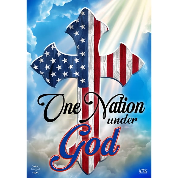Briarwood Lane Everyday Garden Flag 12x18 For Outdoor One Nation Under God Garden Flag Flags For Outside