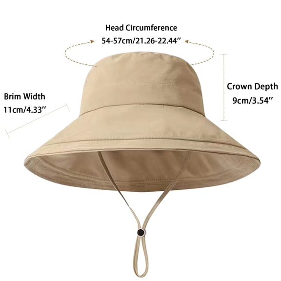 Textilo Sun Hat for Women Summer Wide-Brim Sun Protection Waterproof Beach Hat with Ponytail Hole Packable Fold-Up Hat for Beach Hiking Fishing Gardening,Beige
