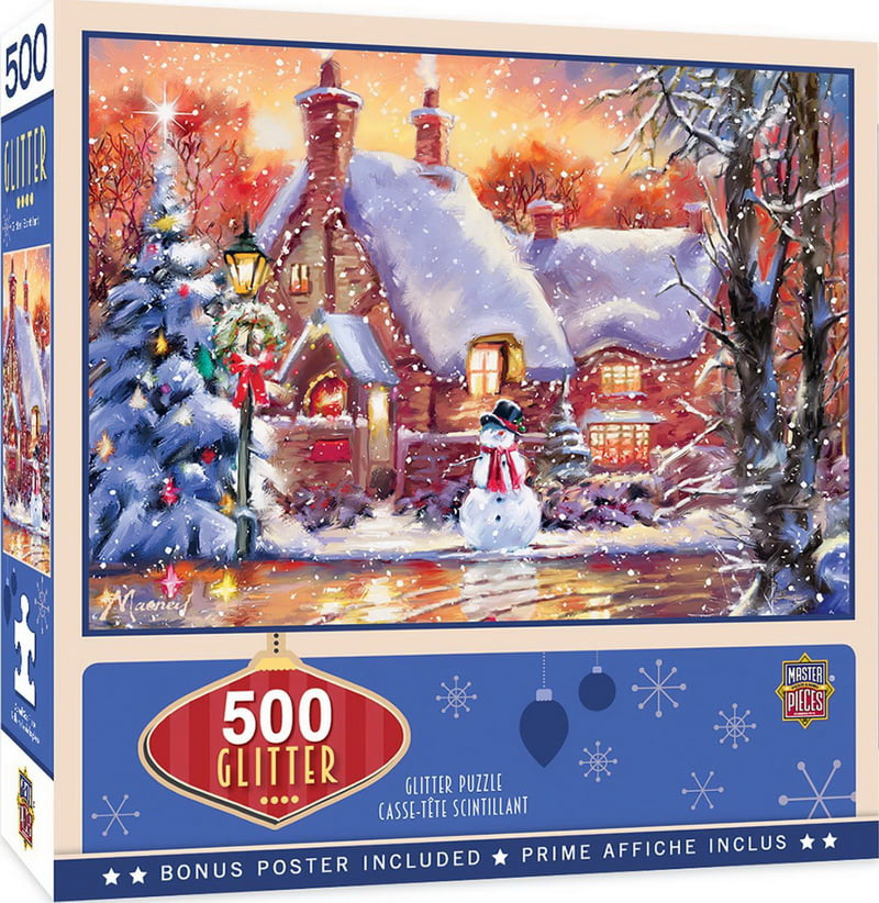$10.99  Holiday GLITTER "A Child is Born" Jigsaw Puzzle  500 pieces 