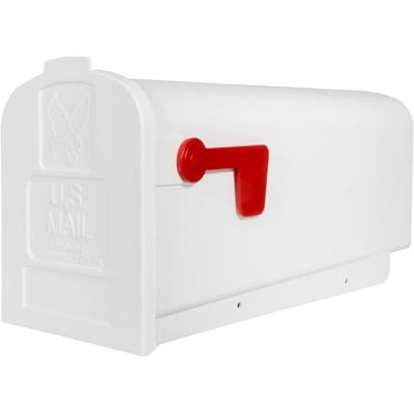 Architectural Mailboxes Parsons Plastic Post Mount Mailbox, Compatibility Code A, PL10W0AM, White, Medium Capacity, 1 Count (Pack of 1)