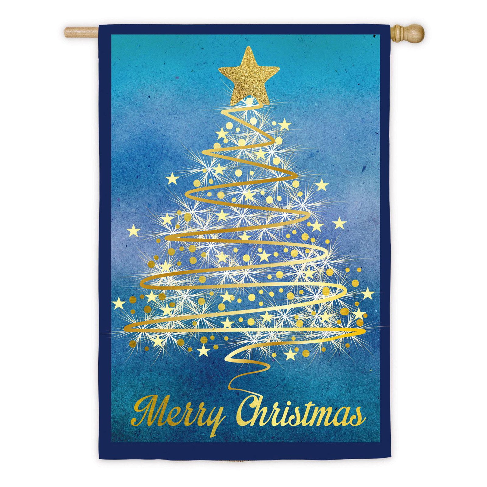 Evergreen Flag Gold Christmas Tree House Flag - Walmart.com