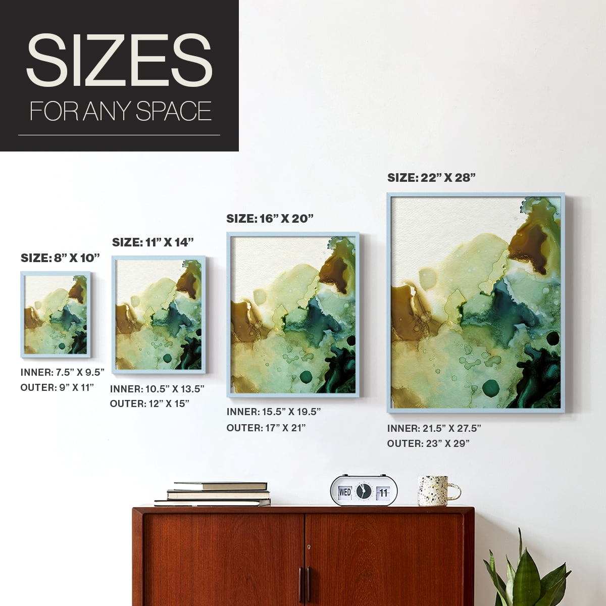 Water and Earth II Framed Print in Blue Solid Wood 8 x 10 Framed Print