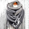 thumbnail image 2 of Women Butterfly Print Cotton Winter Warm Button Up Scarf, 2 of 3