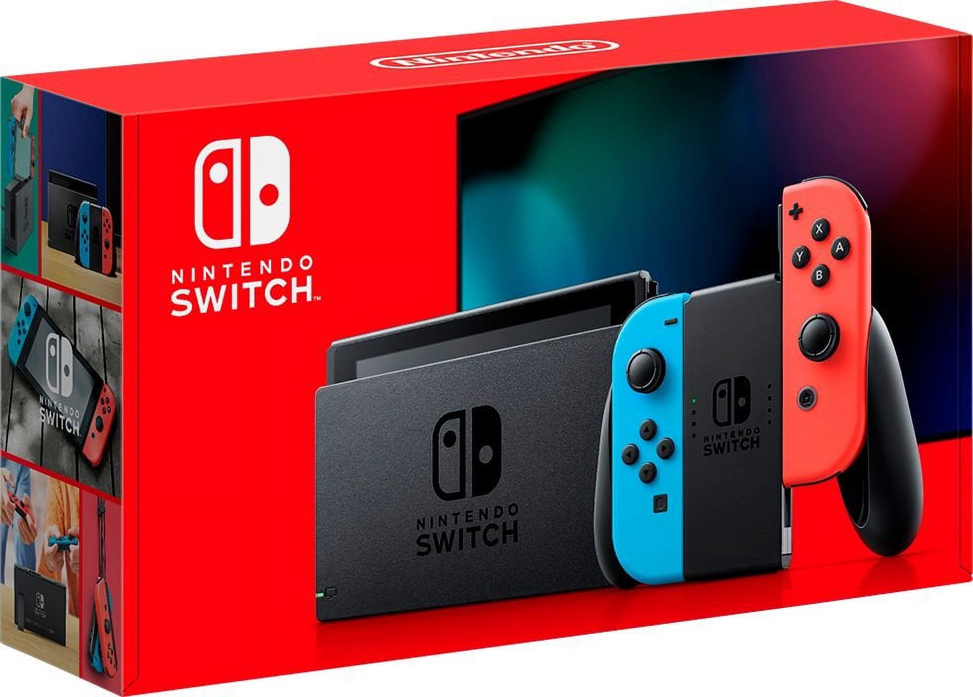 Nintendo Switch Console with Neon Blue & Red Joy-Con.
