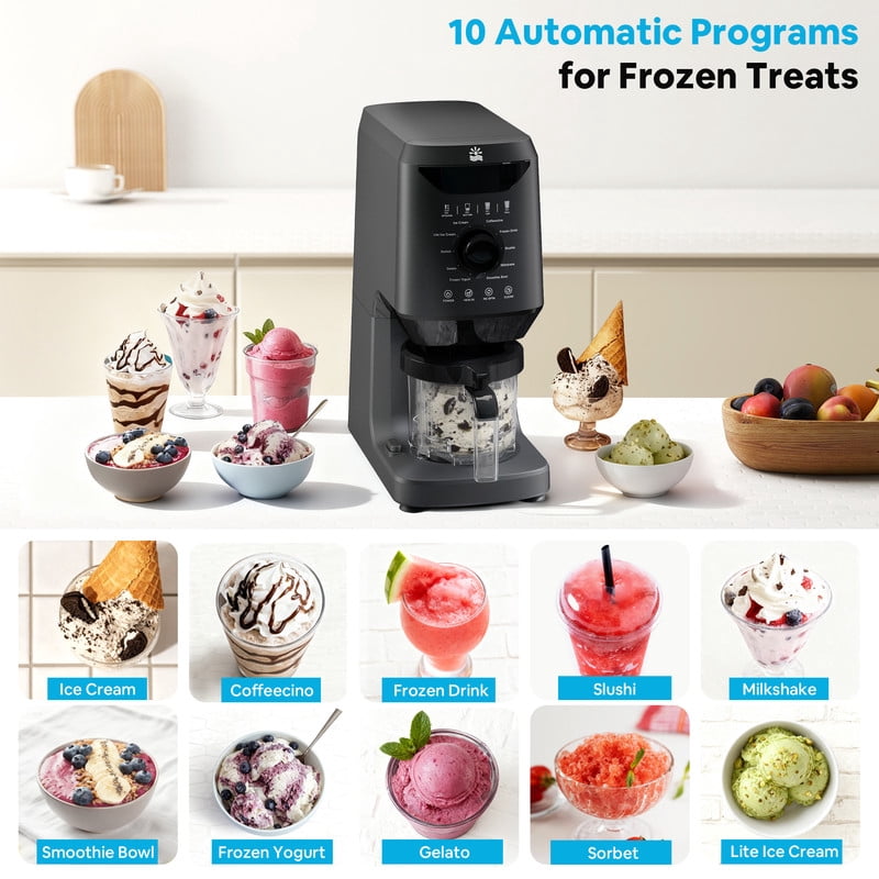 Etust 12-in-1 Ice Cream Maker Machine with Mix-In & Re-Spin Function, Family-Size Frozen Yogurt & Gelato Maker, 16oz Capacity