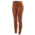 thumbnail image 3 of FashionMille Women's Solid Basic High Waisted Elastic Jersey Full Length Leggings Pant, 3 of 5
