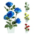 thumbnail image 1 of Travelwant Potted Artificial Flowers Fake Flowers in Pots Faux Flowers Silk Rose in Pot for Home Office Wedding Decoration Desktop Decor, 1 of 7
