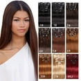 thumbnail image 5 of 200 Gram 26" 28" Straight Clip in Hair Extensions Human Hair Brazilian Virgin Hair Double Weft Full Head Straight 7 Pieces/set, 5 of 10