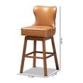 thumbnail image 4 of Bowery Hill Tan Brown Finished Wood 2-Piece Swivel Bar Stool Set, 4 of 9