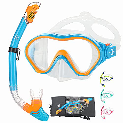 Dry Snorkel for Boy Girl Scuba Dive Snorkeling Gear Set NEW Kid's Silicone Mask 