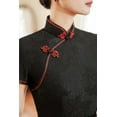 thumbnail image 3 of HaBrat High Split Women's Long Cheongsam Dress Short Sleeve Mandarin Lace Chinese Qipao, 3 of 9