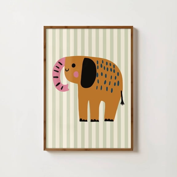 Elephant Nursery Print Sage Green Nursery Art Animal Nursery Decor Room Print Eclectic Nursery Wall Art Elephant Prints Toddler Art Home Decor #967, Unframed Poster Size 8x12