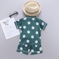 thumbnail image 4 of NIEWTR Baby Boys Clothes Set Toddler Infant Boys Button-down Shirt Tops + Cotton Gauze Shorts Summer Outfit 2PCS with Pockets(A1-Green,6-12 Months), 4 of 5