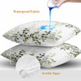 thumbnail image 4 of Sage Green Eucalyptus Throw Pillow Covers 26x26 Inch Set of 2, Spring Leaves Botanical Watercolor Waterproof Outdoor Pillow Covers, Decorative Cushion Pillowcases for Couch, Sofa, Bed, Garden, Patio, 4 of 9