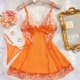 thumbnail image 3 of Body sexy de encaje para mujer con liguero - Conjunto de camisón de malla transparente, lencería de poliéster y spandex para ocasiones especiales, 3 of 8