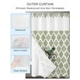 thumbnail image 2 of No Hook Shower Curtain with Snap in Liner,Green Dinosaur Bicycle Waterproof Bath Curtain Double Layers with See Through Top Window,Abstract Green Geometric Pattern Hotel Shower Curtains 36x72in, 2 of 9