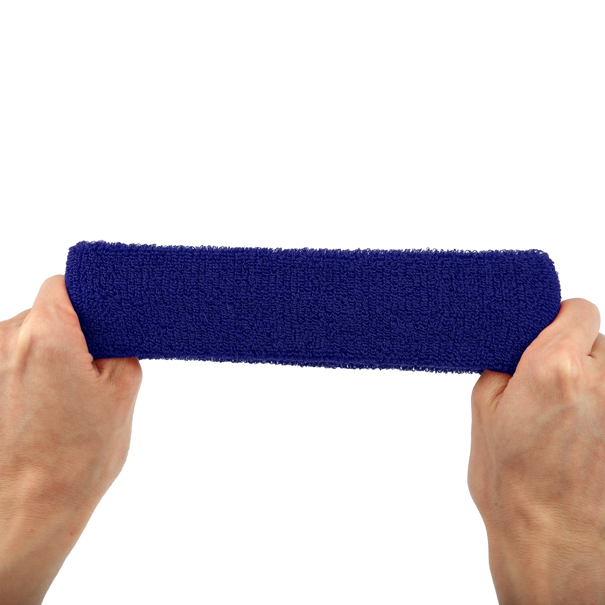 Unique Bargains 3 Pcs Sport Headband Wristband Sweatband Cotton Blend Sapphire Blue
