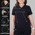thumbnail image 5 of By Me Women’s Scrub Top – Stretch V-Neck Top with 1 Front Pocket | Comfortable, Durable & Stylish Scrub Tops for Women Workwear & Everyday Use, 5 of 6