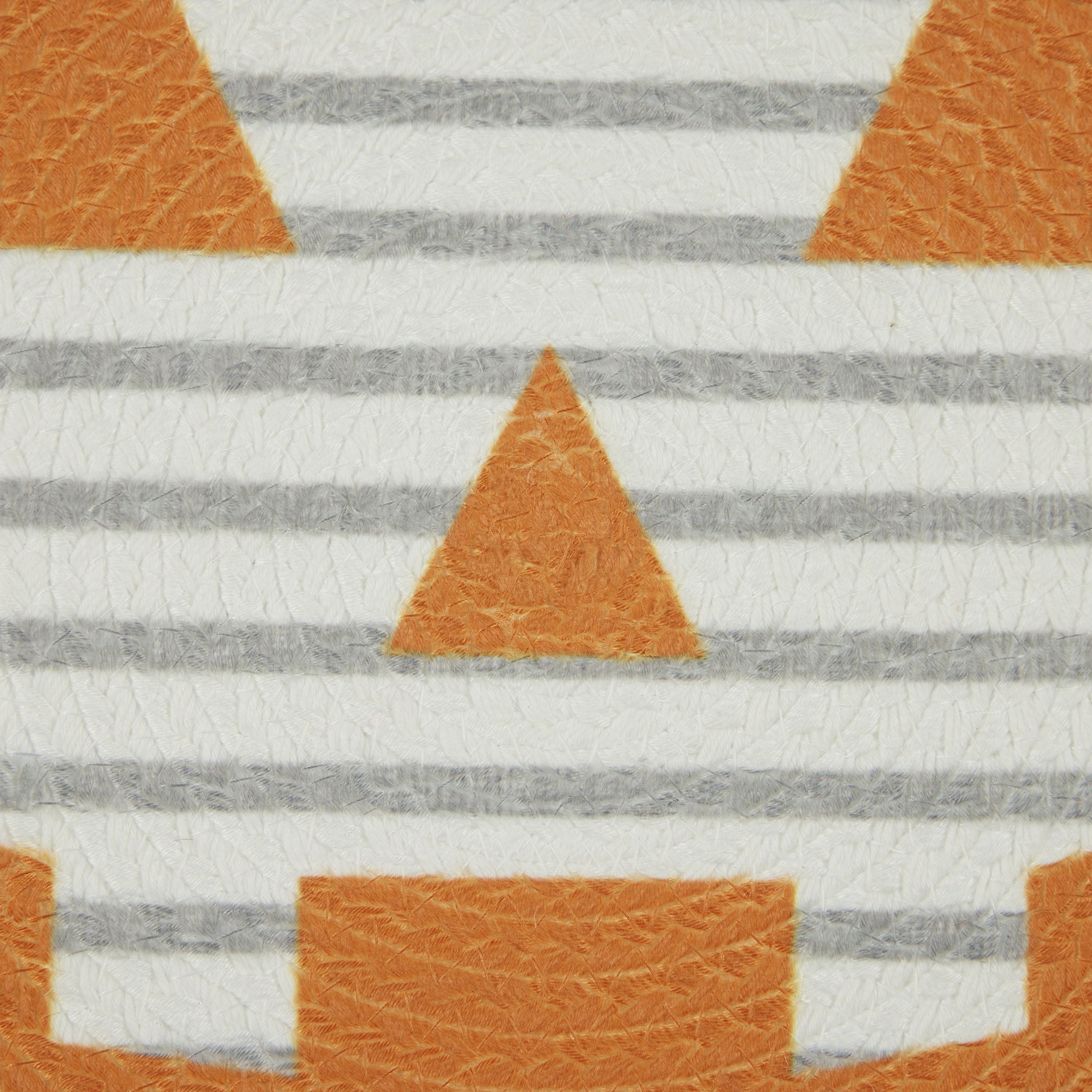 Pumpkin Stripe Round 4 Pack Table Placemat Set - 15" Diameter - 100% Polyester, Multi-color