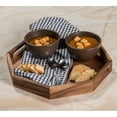 thumbnail image 3 of Acacia Wood Octagon Serving Tray – Rustic Wooden Tray for Coffee Table, Kitchen or Home Decor, 3 of 3