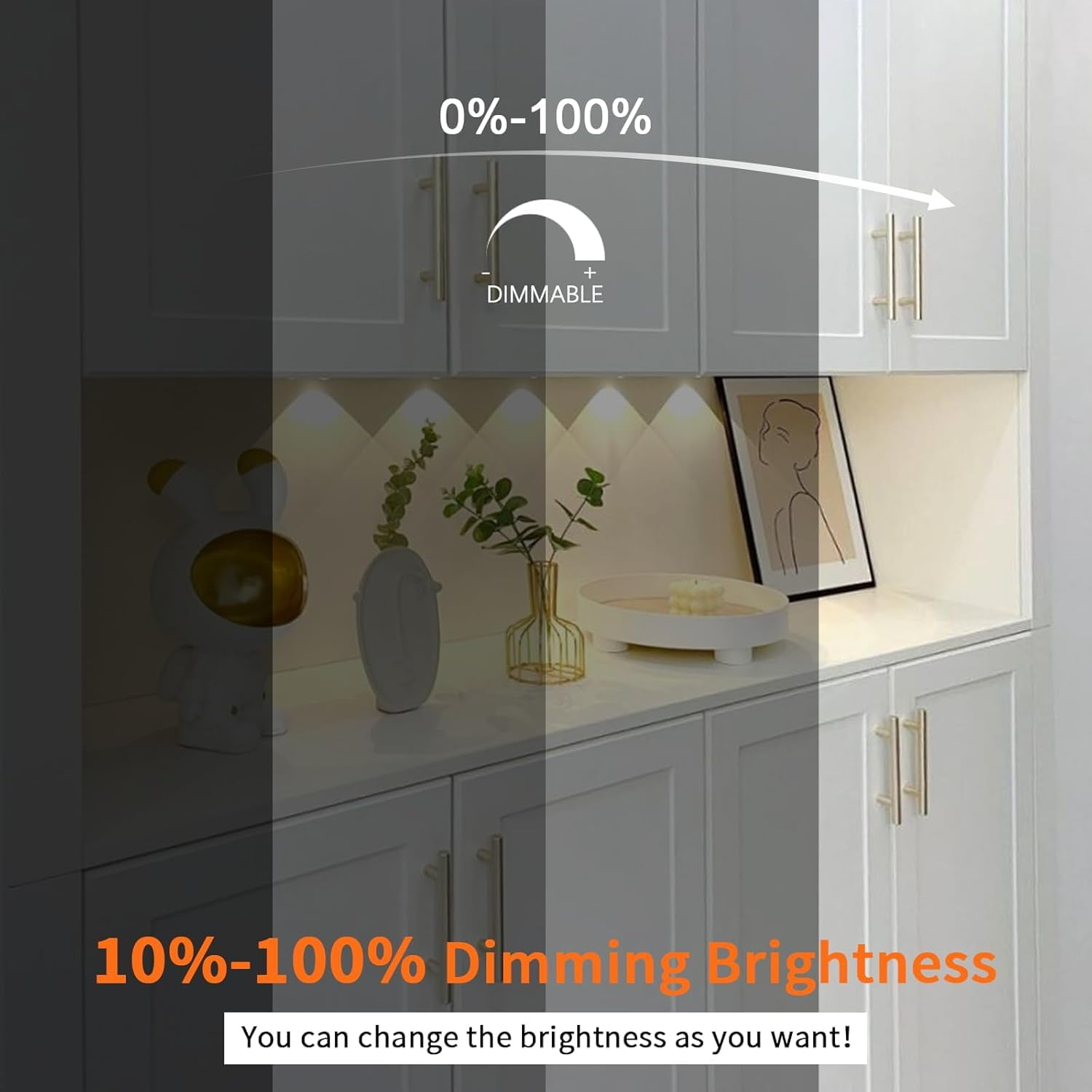 VST Smart Under Cabinet Lighting Work with Alexa Google Assistant App Remote Control, Recessed or Surface Mount 12V 2W/Pc Puck Light for Kitchen Under Counter, 10 Pack 3000K~6000K,White