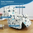 thumbnail image 3 of Velvet Recliner Cover 4 Pieces Printed Lazy Boy Chair Covers Recliner Sofa Slipcover Anti-Slip Fitted Furniture Protector with Elastic Bottom, 3 of 7