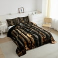 thumbnail image 3 of Manfei Branches Print Bedding Sets King with Comforter, Autumn Fallen Leaves Duvet Insert, Black Brown Comforter Sets King Size, Ultra Soft Room Decorative, 3pcs Reversible, 3 of 8