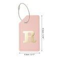 thumbnail image 2 of Unique Bargains 1 Pc Letter R Luggage Tag for Travelling Pink PU, 2 of 5