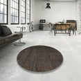 thumbnail image 3 of Ahgly Company Indoor Round Abstract Burgundy Brown Abstract Area Rugs, 5' Round, 3 of 6