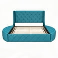 thumbnail image 4 of Upholstered Queen Bed with Storage - Velvet & Wingback|Solid Support|No Box Spring, 4 of 18