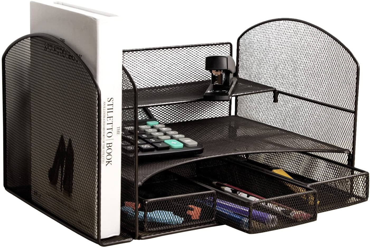 VANRA Metal Mesh Desktop File Organizer File Sorter Desk File Tray