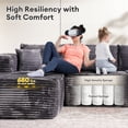thumbnail image 6 of Vcatnet 106'' Modular Sectional Sofa Couch Corduroy L Shaped Modern Minimalist Couches for Living Room, Gray, 6 of 10