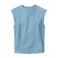 thumbnail image 4 of LIBRCLO Mens Tank Tops Crew Neck Solid Color And Linen Shirts Sleeveless Muscle Shirts for Active Men, 4 of 6