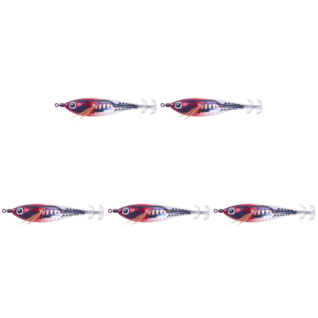 Señuelo Pesca Luminoso Anzuelos Calamar Anzuelo Artificial Cebos Jigging () Rojo