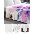 thumbnail image 6 of Purple Pink Flowers Queen Size Flat Sheet, Wrinkleproof & Fadeproof Cooling Flat Bed Sheet Only, Farmhouse Watercolor Floral Breathable Soft Bedding Top Sheets 90 x 102 Inches, 6 of 8