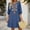 03-Blue, variant on Women's Boho Floral Embroidered Shift Dress, Notch V Neck 3/4 Lantern Sleeve Loose Tunic Dress, Casual Ethnic Embroidered Dress for Vacation Weekend Getaway Casual Outings 07-White M