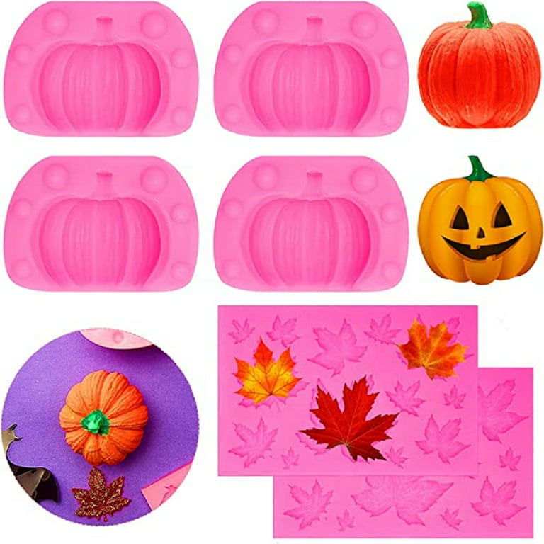 Fall Chocolate Molds 4 Pieces Silicone Pumpkin Candy Mold Maple