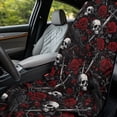 thumbnail image 3 of Xixirimido Skull Crow Red Roses Print Car Seat Cover Front Seat Sweat Towel Bucket Seat Covers for Cars SUV Trucks for Gym Workout Running Swimming Beach Hiking, 3 of 8
