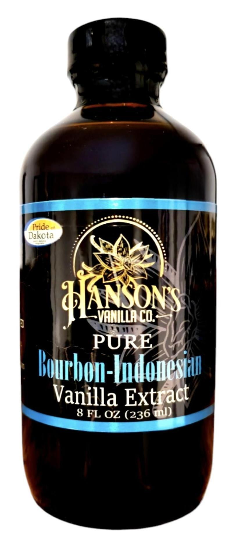 Hanson's Vanilla Co. - Pure Bourbon-Indonesian Vanilla Extract Blend - 8 oz