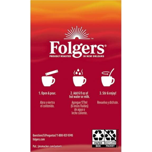 Folgers® Classic Roast Instant Coffee Crystals Packets