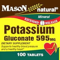 Mason Natural Potassium Gluconate 595 Mg Tablets, Extended Release - 100 (Best Ak Extended Mag Release)