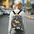 thumbnail image 7 of FORMRS Mini Backpack Purse for Women Quilted Travel Daypack Casual Shoulder Bag, Orange Dinosaur, 7 of 7
