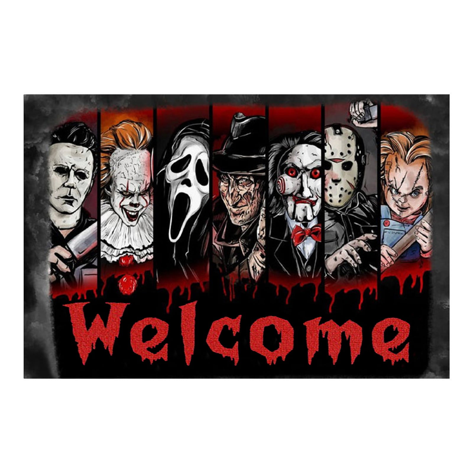 Halloween Horror Movie Characters Door Mathorror Surrounding Doormat