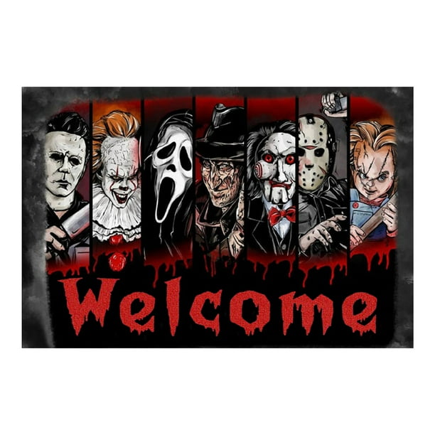 Halloween Horror Movie Characters Door Mathorror Surrounding Doormat